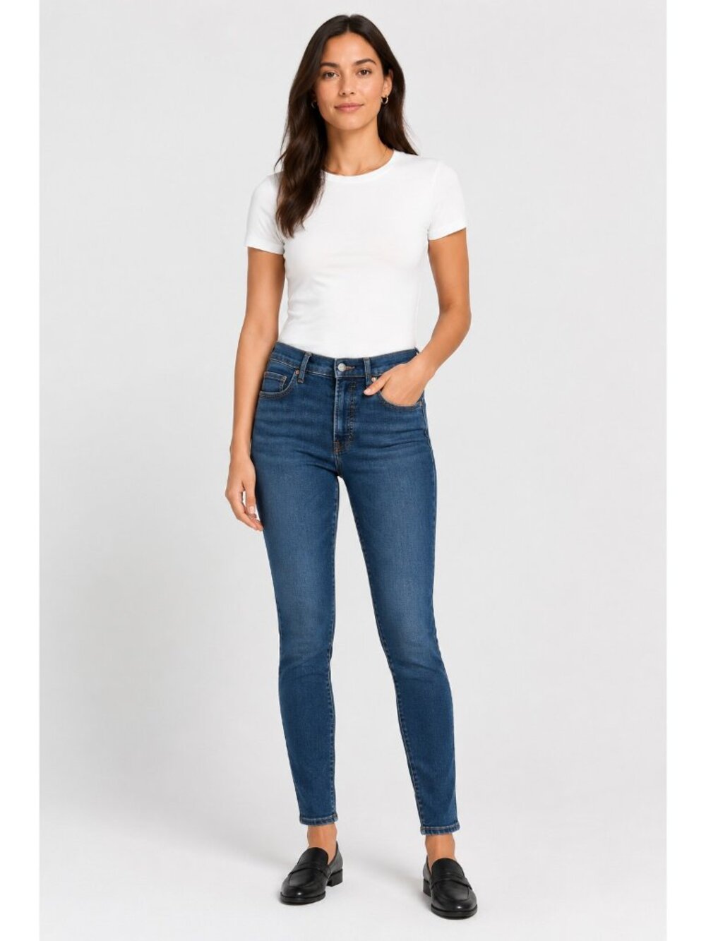 Everlane High Rise Skinny Jeans Women’s Dark Wash Stretch Denim Size 27